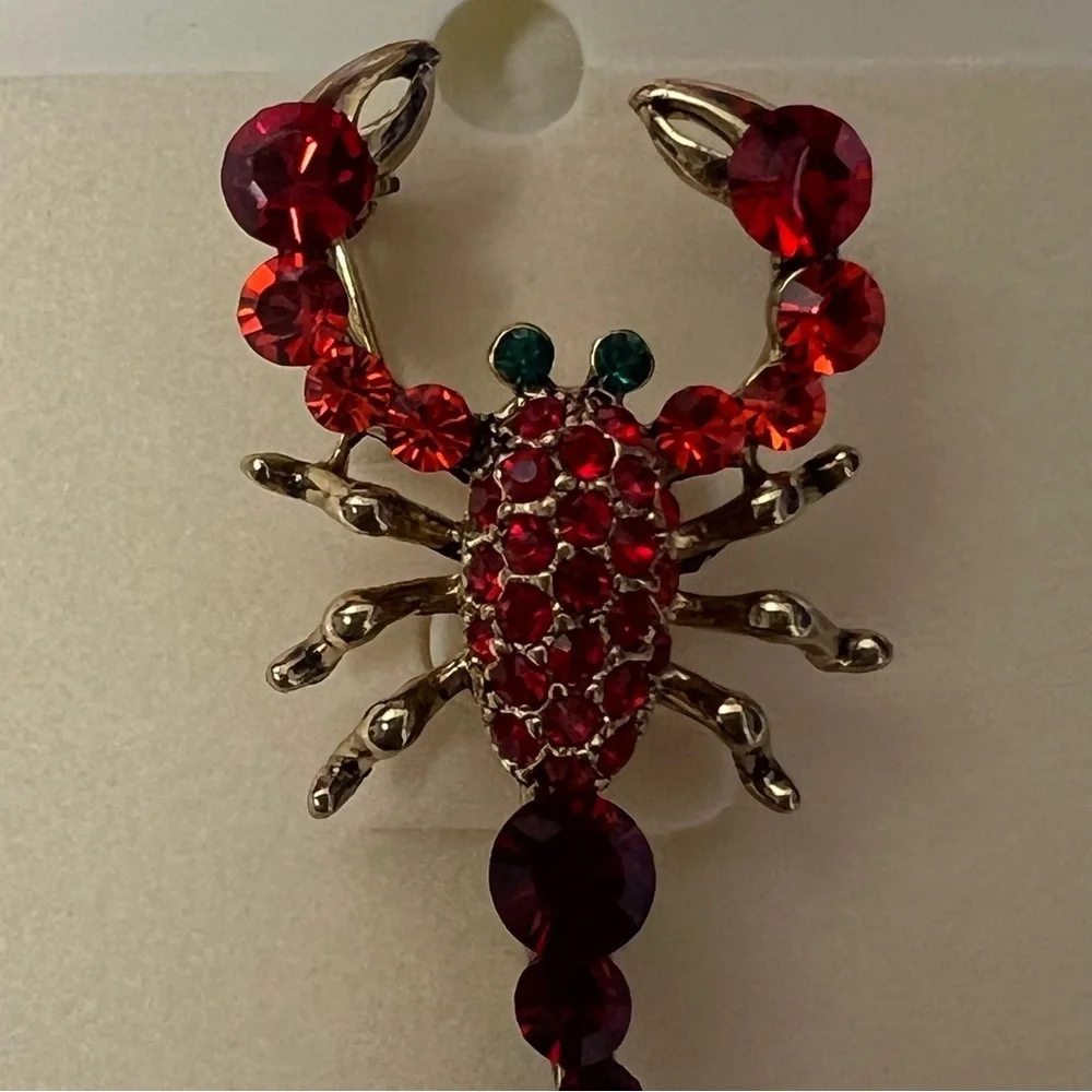 NEW VTG Rucinni Scorpian Swarovski Crystal Pin Brooch 2” Jewelry Gift For her